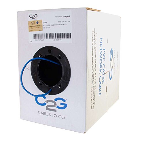 500FT CAT5E SOLID PVC CMR BLUE