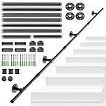 Tanice Stair Handrail, 3M Black Banister Handrail, Industrial Pipe Clothes Rail, Outdoor Indoor Industrial Pipe Stair Banister for Elder and Child