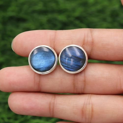 Mancuernillas de plata 925 con labradorita para hombre miniatura 4