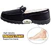 MIXIN Men's Cosy Slippers Size 10 Anti-Slip Faux Fur House Shoes with Memory Foam Black #1