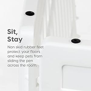 IRIS USA Dog Playpen, 4-Panel 24″ Pet Playpen with Door, Puppy Playpen, Indoor/Outdoor Dog Pen, 35 x 35 x 24, Foldable, Customizable, White