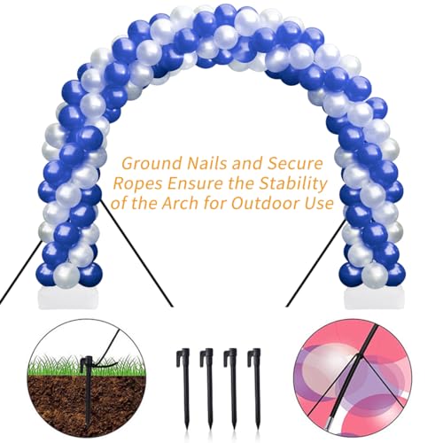 RUBFAC Balloon Arch Kit, 8ft Tall & 9ft Wide Adjustable Balloon Arch Frame Stand with 2 PVC Bases,2 Water Fillable Bags, 50pcs Balloon Clips for Wedding Party Baby Shower Supplies Christmas Decoration - Image 7