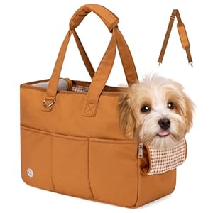 Dog Carrier for Small Dogs with 5 Large Pockets, Portable Pet Carrier Tote Cat Carrier, Crossbody Collapsible Travel Puppy Carrier – Ideal for Business, Travel, and Outings