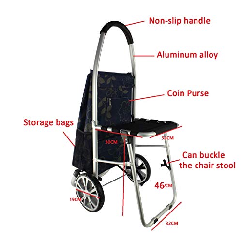 LDBDASA Klappwagen Mit Traghocker, Tragbarer Taschenkörper, Mit Mehr Platz Für Doppelte Seitentaschen Hinzufügen/a/60… – Bild 5