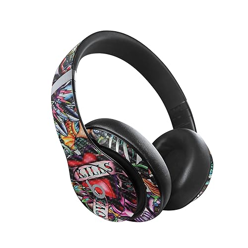 Image of MightySkins Carbon Fiber Skin Compatible with Beats Studio Pro - Old School Tattoo | Protective, Durable Textured Carbon Fiber Finish | Easy to Apply