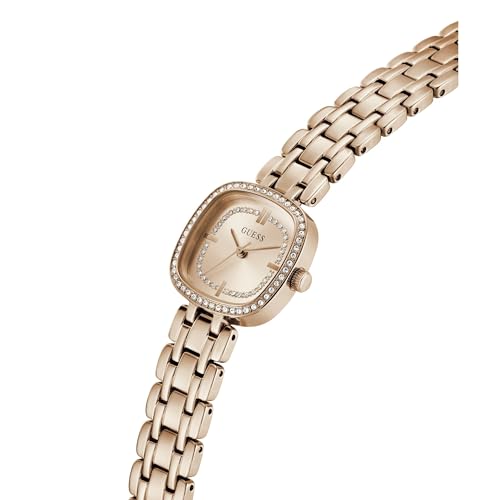 Image of GUESS Square 25mm Rose Gold Dial Analog Women Watch - GW1018L4