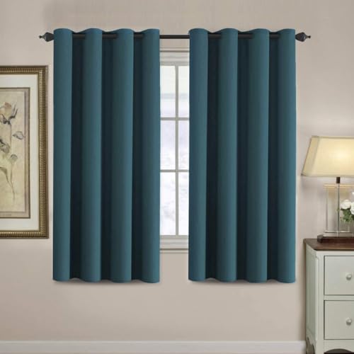 Image of H.VERSAILTEX Blackout Curtain for Living Room Thermal Insulated Window Treatment Curtain Extra Long 63 inch Length Energy Saving Solid Grommet Top Blackout Drape, One Panel, Dark Teal, 52 inch W x 63 inch L