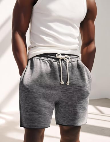 Mens Lounge Shorts Knit Terry Cloth Drawstring Athletic Sweat Shorts with Pockets 6 Inch3