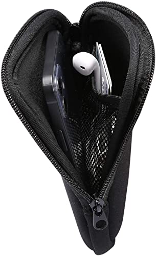 Image of Neoprene Cell Phone Sleeve Pouch Case for iPhone 17, 17 Pro, 16 16e, 16 Pro, 15, 15 Pro, 14, 14 Pro, 13 12 Pro 11, Samsung Galaxy S25 S24 S23 S22 S21 S20 A10e, Pixel 9a 8a (Black-M)