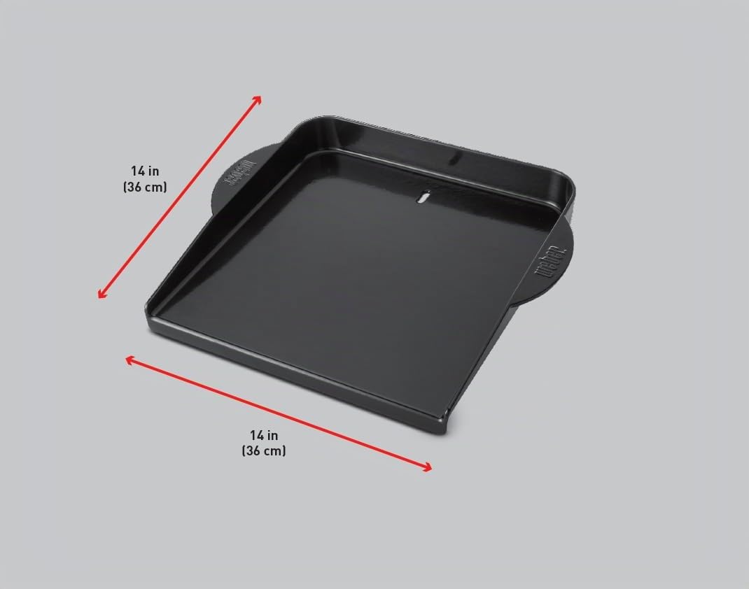 Weber plancha Deluxe in ghisa per Q300 / 3000 e Barbecue a Gas/Calore Uniforme, Ideale per Verdure, Frutti di Mare e Piatti in Padella – Nero (6466)
