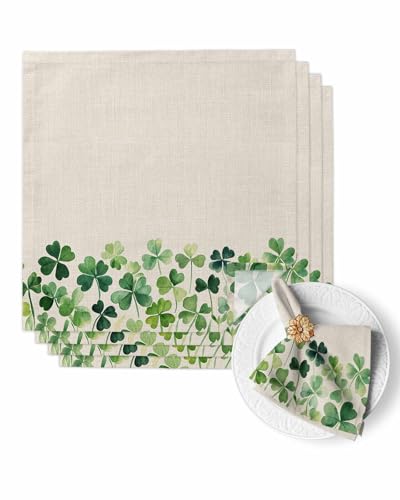 Servilletas de Tela Juego de 4 Verde Claro Beige miniatura 1
