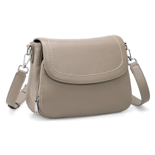 Image of befen Genuine Leather Crossbody Bags for Women with Built in RFID Wallet Medium Womens Saddle Bag Cross Body Purse