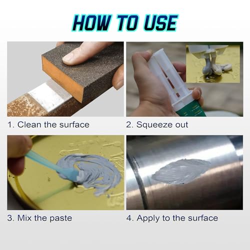 Metal Glue, Epoxy Welding adhesives, High Strength Bonds Metals to Metals, Repair Glue, for Metal Plastic Steel Fiberglass Car Automotive for Body Filler Putty Muffler Repair, 1.76oz