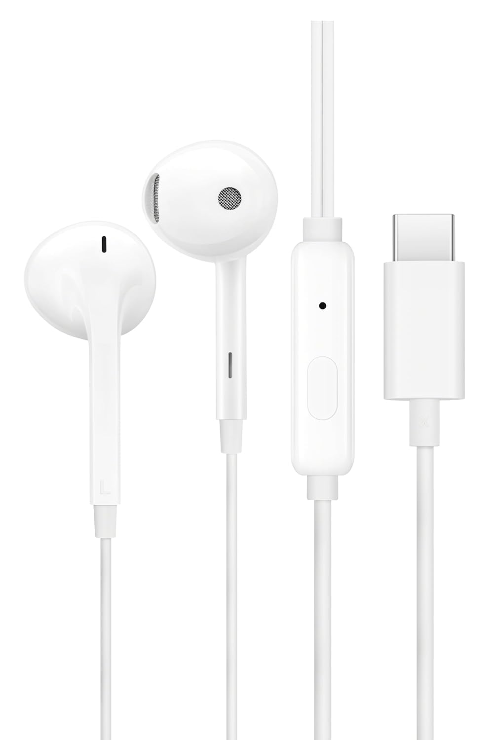 Generic C in Ear Type C Wired Earphones, 14.2mm Driver, White
