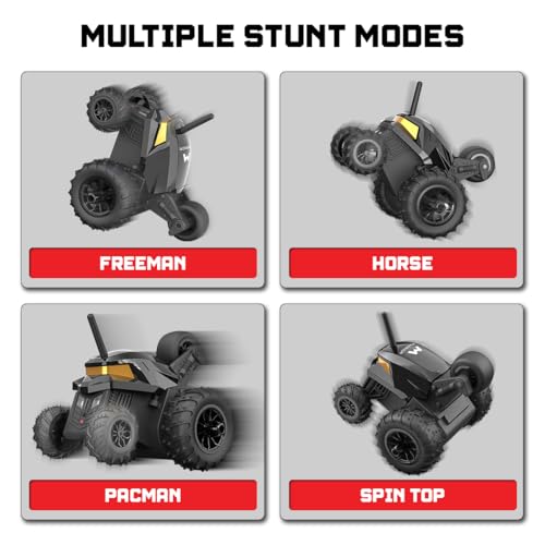 Image of Mirana Warrior 360 Degree Rotating Stunt RC Car Toy for Kids | High Speed Steering Remote Control Vehicle | USB Type-C Rechargeable | Made in India (Onyx Black)