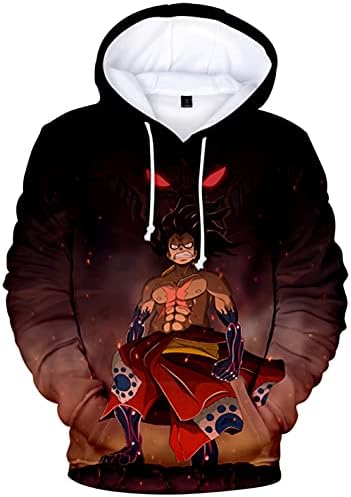 Impresión 3D Sudadera con Capucha One Piece Anime Patrón Casual D...