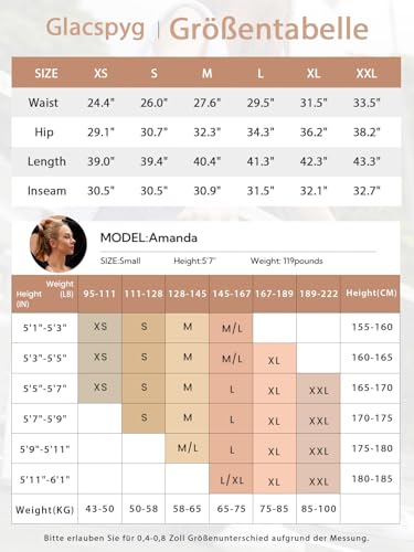 Glacspyg Damen Hose mit Taschen Yogahose Freizeit Jogginghose High Waist Sporthose Elastische Weite Bootcut Jazzpants Khaki M