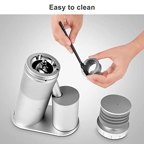 Coffee Grinder Electric Burr Coffee Bean Grinder Made Of Durable Aluminum Anti-Static Mess Free Mill Grinders For Drip,French Press Burr Coffee Grinders (Silver) #TOP6
