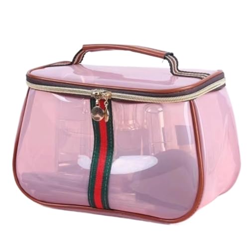 Vanity Case Voyage Rétro pour Femme - Trousse de Maquillage Rose Grande Capacité