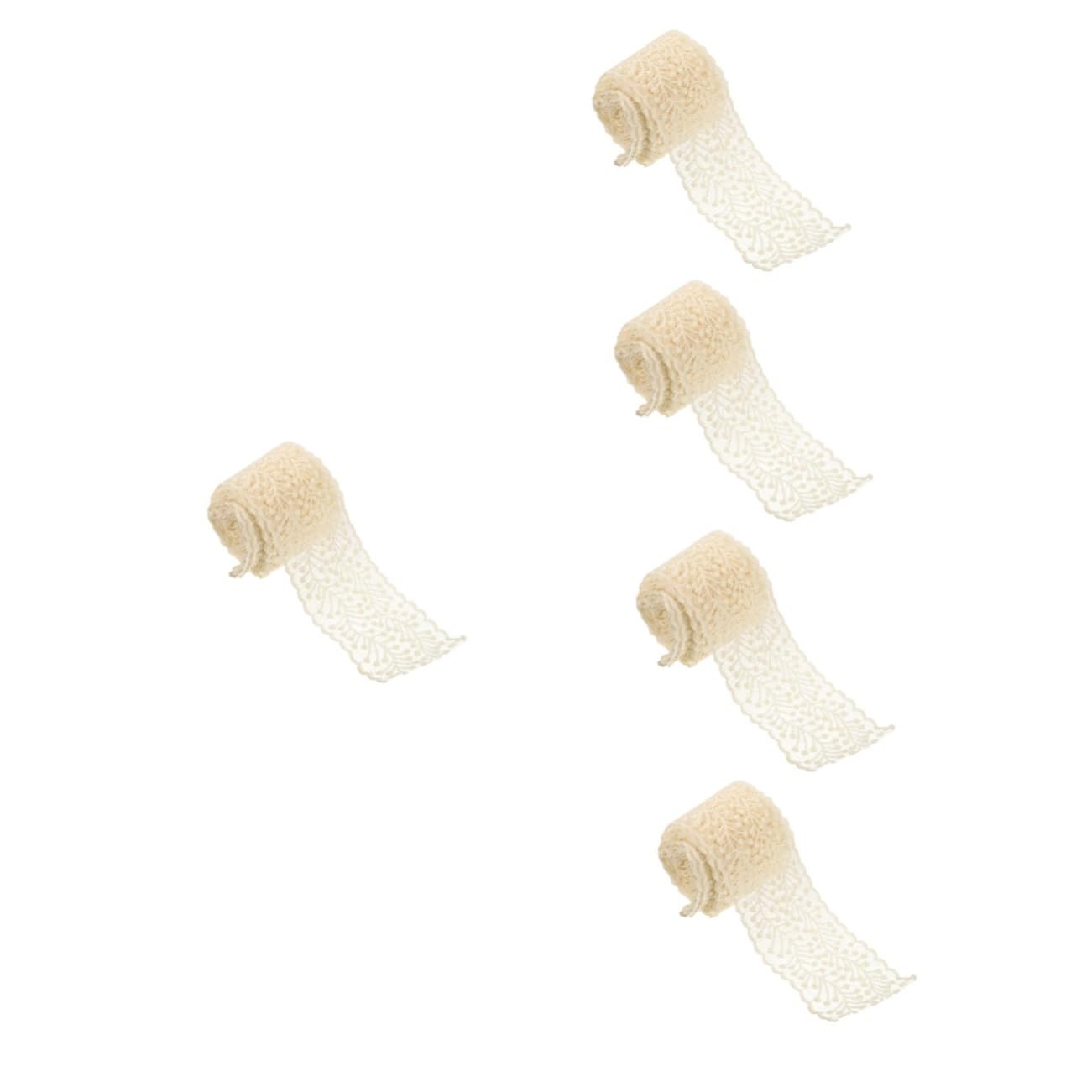 STOBOK 5rollos Lazo De Encaje Bordado Para Manualidades y Accesorios De Moda Metros De Ribete Decorativo Para Ropa y Peinados