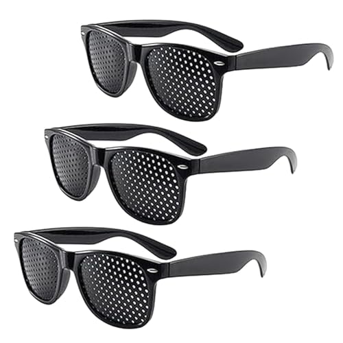 KEVGNRO Lunisk Correction Glasses, Lunisk Vision Correction Glasses, Lunisk Corrective Pinhole Glasses, Unisex Anti-Myopia Astigmatism Glasses, Corrective Glasses for Women Men (3pcs)