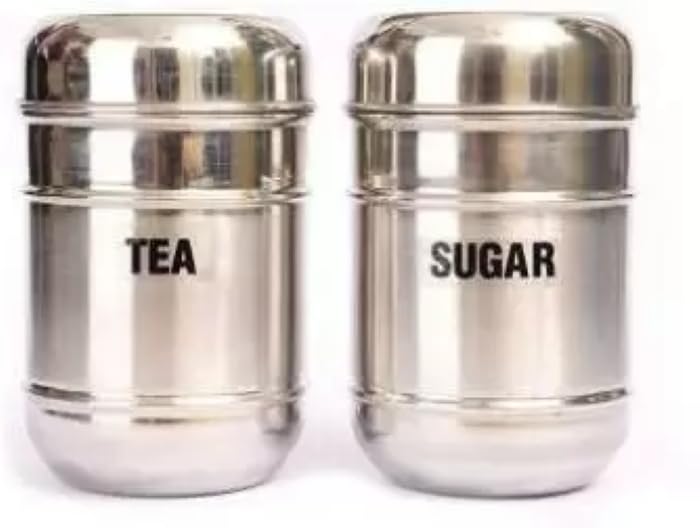 Aqua Supreme Steel Tea Coffee & Sugar Container - 700 ml (Pack of 2, Silver) (B0CJ77J64S) Amazon Price History, Amazon Price Tracker