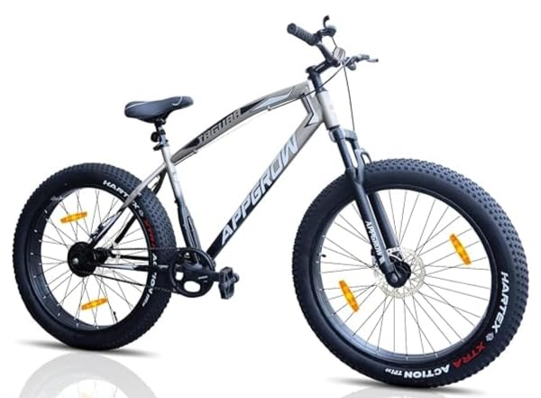 Image of Appgrow Fat tyre Cycle in Jaguar Frame with Fat Tyres of 26 * 400 with Front Suspension Fork with Dual disc Brakes in Single Speed