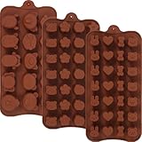 TOYANDONA 3 Stück Silikon Backformen Keks und Schokoladenform Glatte Oberfläche Einfach zu Entformen für Kuchen und Pralinen