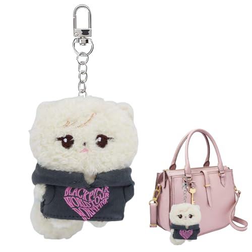 CWED 1 Pieza ROSE/BLACKPINK Llavero de Peluche, Llavero Lindo Colgante (Gatito...