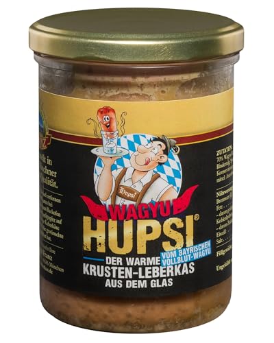 Hupsi Leberkäse im Glas original - Vollblut Wagyu Rind 2 x 380 g - In 25-30min verzehrfertig - Bayerischer Leberkas zum Aufbacken aus Familienmetzgerei in München