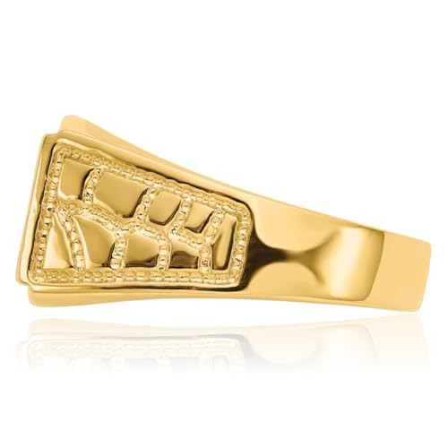 IceCarats 14K Solid Yellow Gold Mens Custom Engraved Signet Ring Handmade Personalized Monogram Initial Letter Band3