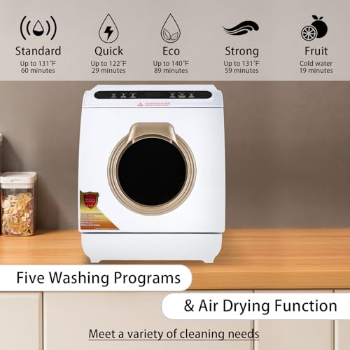 Countertop Dishwasher with 7L Built-in Water Tank Portable Dishwasher 5 Washing Programs 360° Dual Spray Mini Dishwasher for Apartments& RVs, 900W 110V