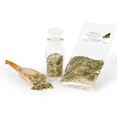 Kräutersalz, Rosa Kristallsalz, Würzsalz, Kräuter Bergsalz, Ur-Kristall-Salz, Gewürzsalz mit Kräutermischung mediterran, 25g