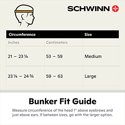 Image of Schwinn Bunker ERT Youth /Adult Bike Helmet, Fits Head Circumferences 53-59 cm, Medium, Black