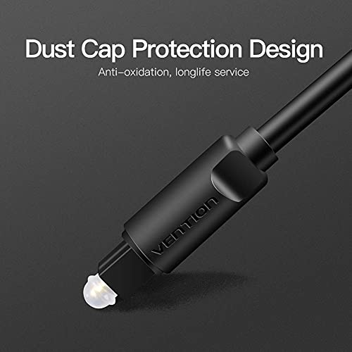 VENTION Digital Optical Audio Cable 3ft Fiber Toslink Audio Cord S/PDIF Port for Blu-ray CD DVD, Sound Bar,Smart TV, Home Theater, Xbox, PS4