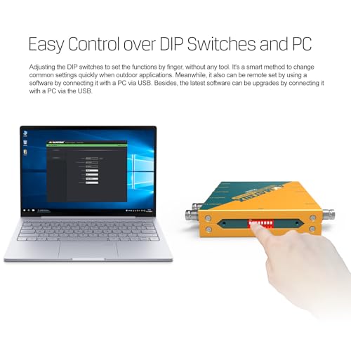 Image of AVMATRIX SDI /HDMI Up /Down /Cross Converter, DlP Switches, SD /HD /3G-SDI Scaling Frame Rate Conversion Scaler, 3.5mm Jack Audio Embedding, Auto Signal Detection SC2030