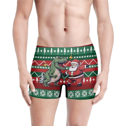 GLUDEAR Men's Funny Ugly Christmas Boxers Novelty Humorous Boxer Shorts Underwear3