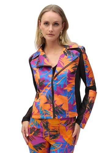 Women's Scuba Tropical Print Fitted Jacket