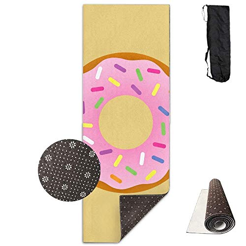 Bikini bag Yoga Mat Non Slip Cartoon Donuts Printed 24 X 71 Inches
