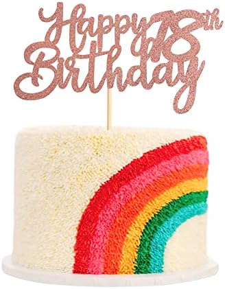 Blumomon 3 Pack Rose Gold Happy 80th Birthday Cake Topper Glitter Happy 80 Cupcake Topper Cheers to 80 Fabulous Cake Decoration for 80th Birthday Party Decoration Supplies