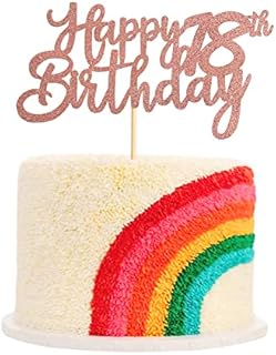 Blumomon 3 Pack Rose Gold Happy 80th Birthday Cake Topper Glitter Happy 80 Cupcake Topper Cheers to 80 Fabulous Cake Decoration for 80th Birthday Party Decoration Supplies