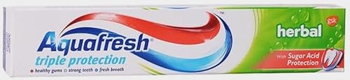 Aquafresh Triple Protection Dentifricio a base di erbe Shield the Denti contro gli Acidi di zucchero, protezione completa contro la carie 24 ore 75 ml x 3 (3 pezzi)