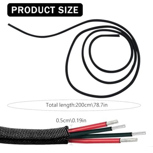 Image of Supvox 6.6ft Cable Organizer Sleeve Split Loom Tube Chew Guard Black