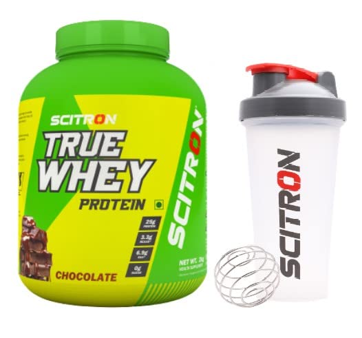 True Whey Protein 25g Protein, 3.3g BCAAs & 6.9g EAA | Stimulate Muscles Growth, Enhance Recovery | 100% Muscle Building Whey Protein, Post Workout, BCAA Amino Profile, Whey Protein Bodybuiding Supplement [2Kg, Chocolate] Free Gym Shaker