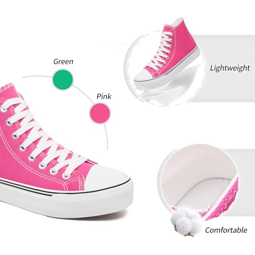 Image of yageyan Womens High Top Canvas Sneakers Lace up Fashion Shoes for Women Casual Classic
