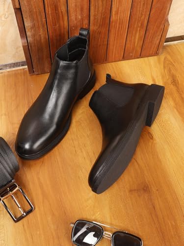 Image of Carlton London Classic Slip-On Ankle Chelsea Boots for Men