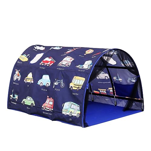 CRAWLBO Kids Bed Tent Twin Beds - Zoos and Cars Wonder Play...
