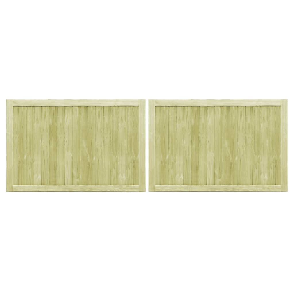 Festnight Puerta de Valla Madera, Cancela de Valla Doble Puerta Jardín Exterior, Resistente a la Intemperie y a la Putrefacción, Puerta de Pino Impregnada Verde 300x100 cm