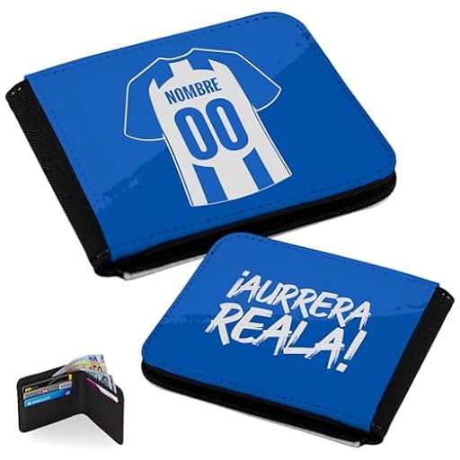 Regalisimos Cartera para Hombre Personalizada Fútbol, Diseño Doble Cara, Ranuras para Tarjetas | Regalos Personalizados Equipo de Fútbol (Camiseta Fútbol, Sociedad) | Ya disponible en tu tienda friki favorita! En mundofriki.es!