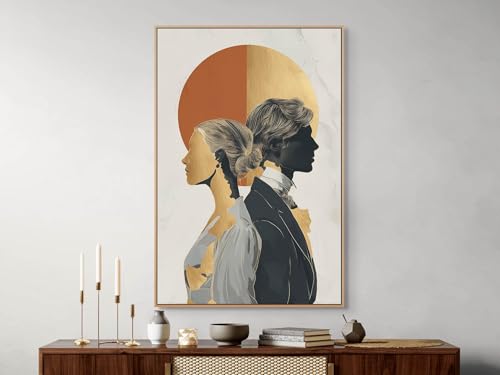 Toile abstraite salon style bohème pour déco murale chic